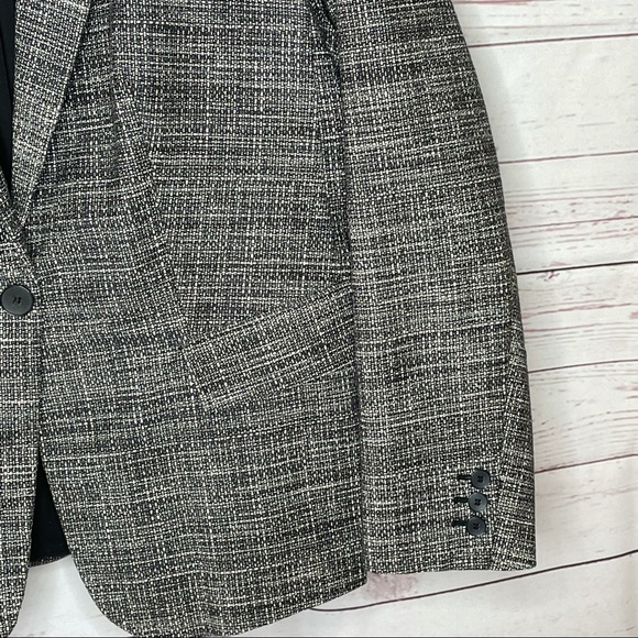 Women's Lane Bryant Black White Tweed Career Blazer Jacket Size 22 One button - Picture 4 of 11